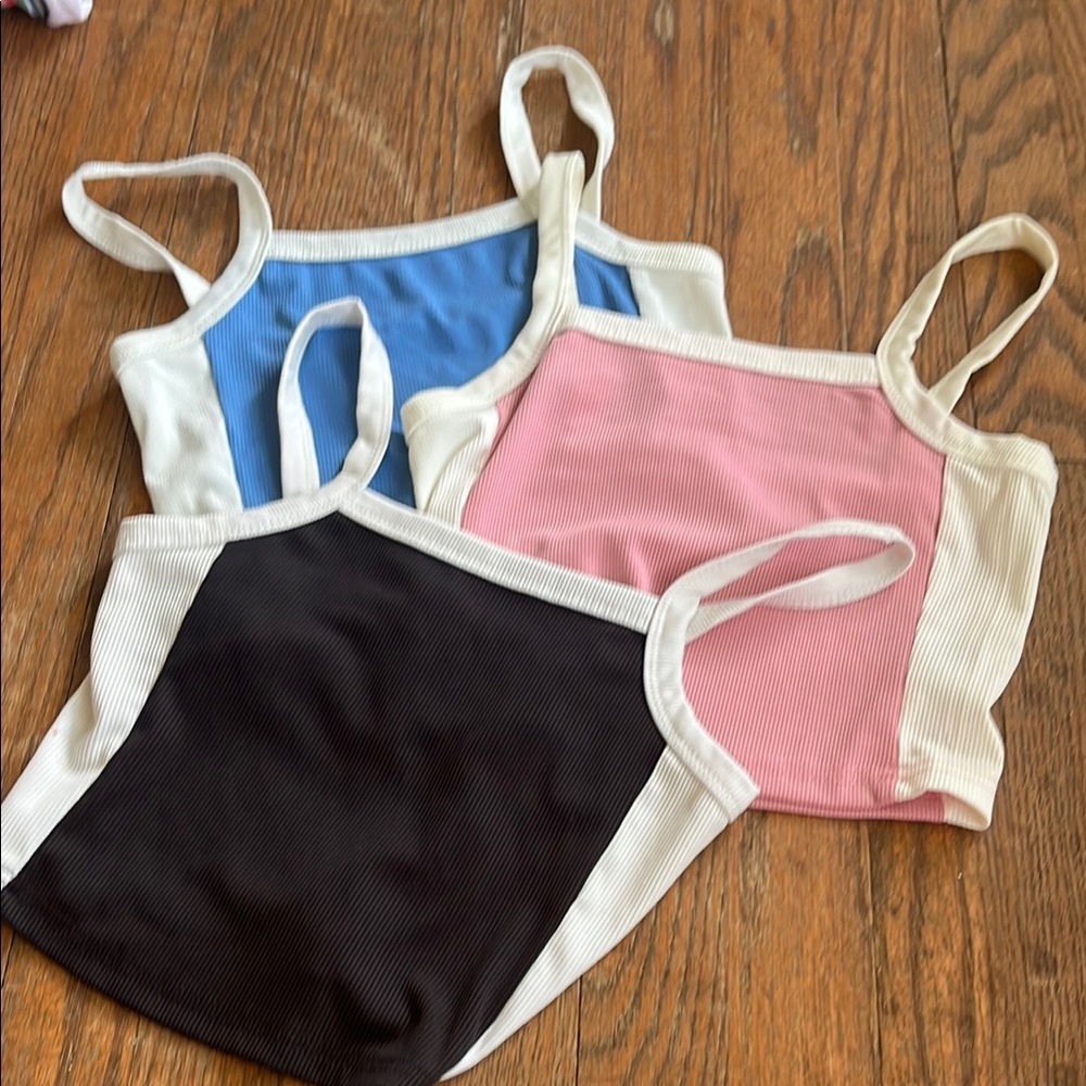 SHEIN Ribbed Crop Tops Trio